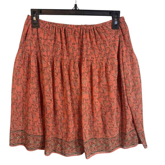 NWT Max Studio Orange Floral Mini Skirt Women’s Size S Small Spring Summer - Picture 1 of 7